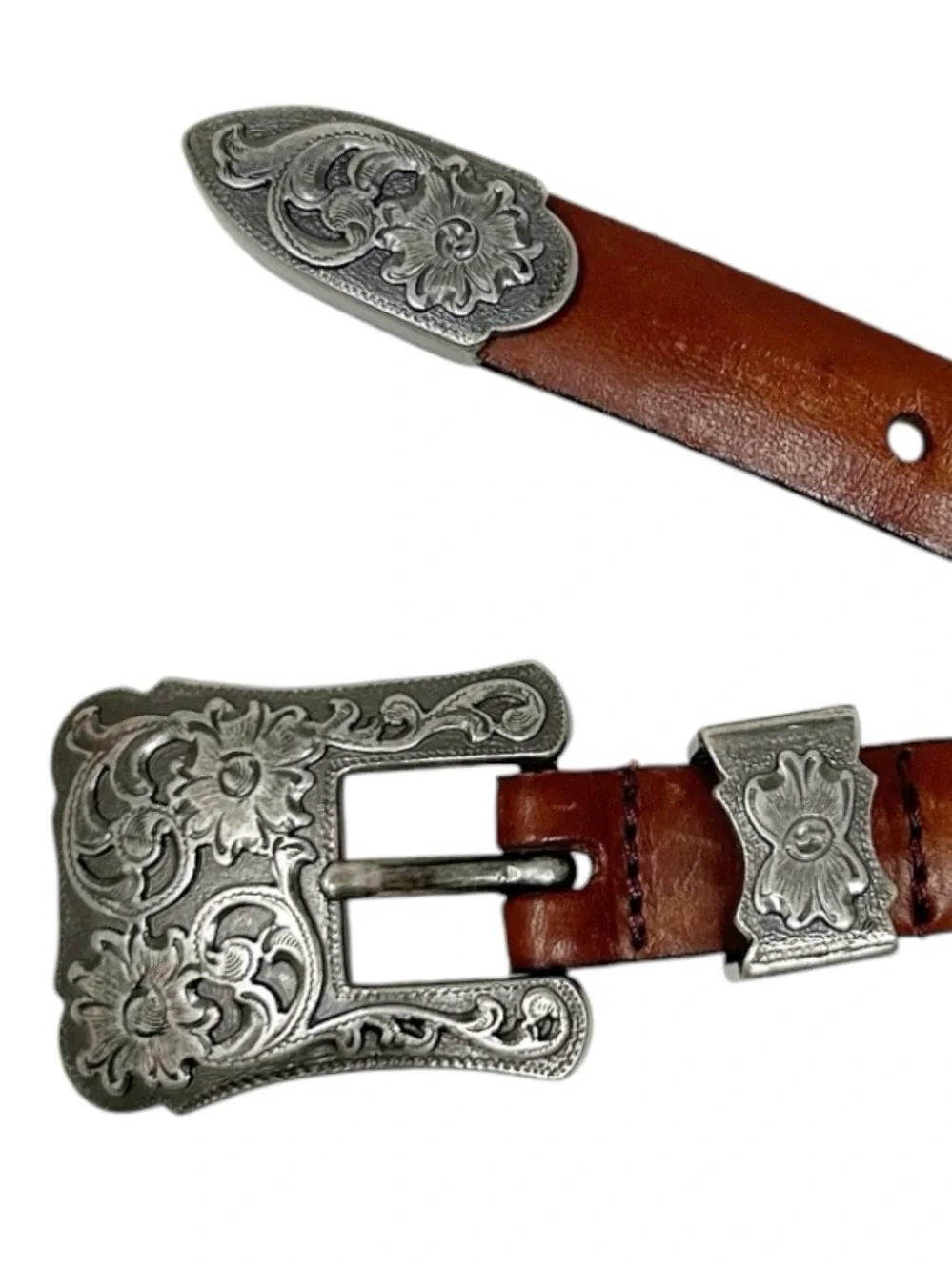 Genuine Italian Leather Skinny Belt